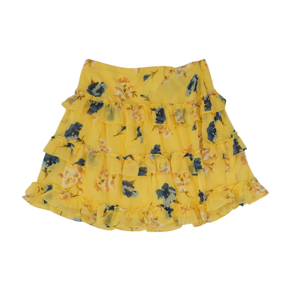 Yellow Floral Mini Skirt