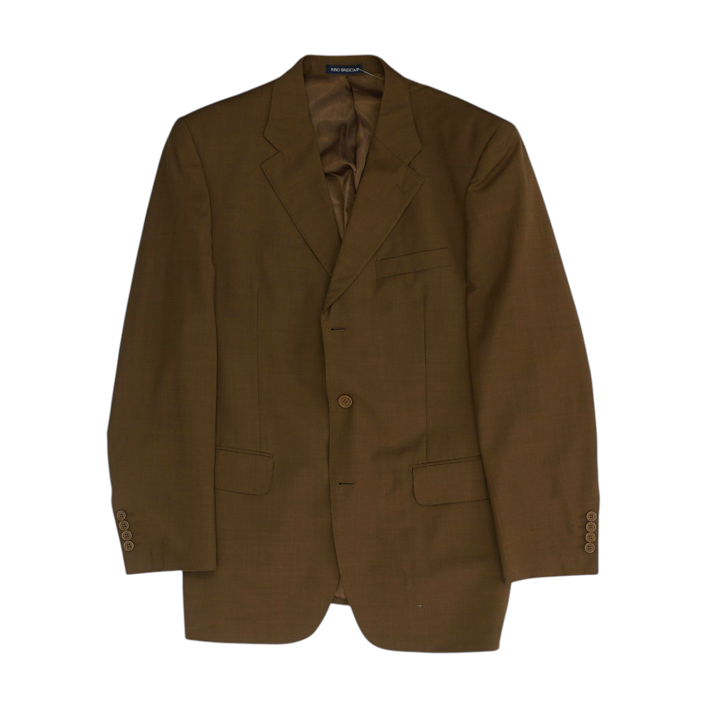 Brown Long Solid Sport Coat