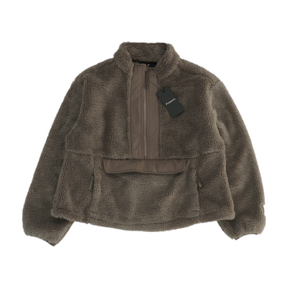 Brown Solid 1/4 Zip Pullover