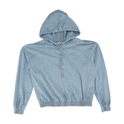 Blue Solid Hoodie Pullover