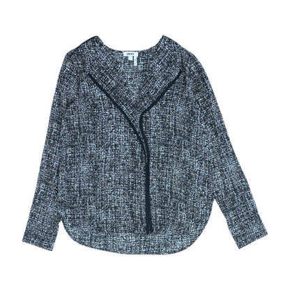 Black Graphic Blouse