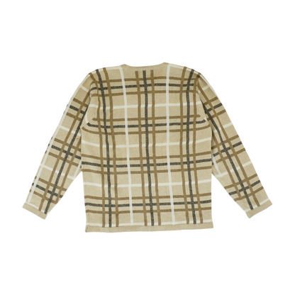 Tan Plaid Pullover Sweater