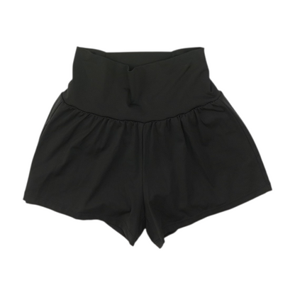Black Solid Active Shorts
