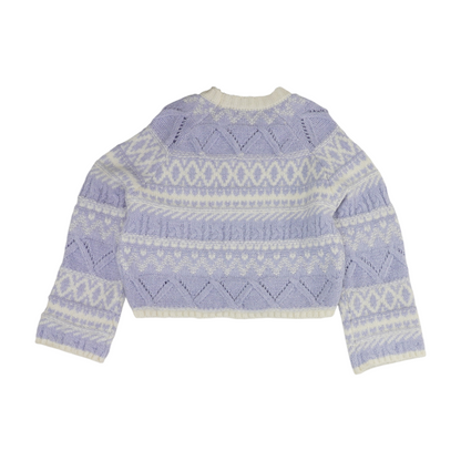Lavender Print Pullover Sweater