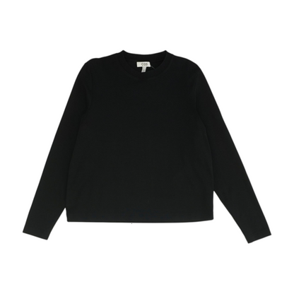 Black Solid Sweatshirt Pullover