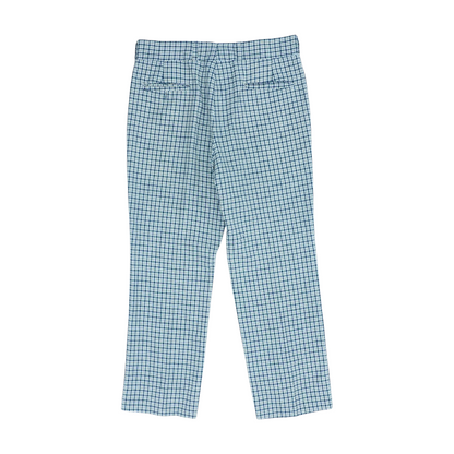 Navy Plaid Regular Pants