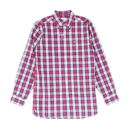 Pink Plaid Long Sleeve Button Down