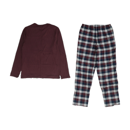 Burgundy Plaid Pajama Set
