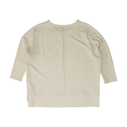 White Solid Sweatshirt Pullover