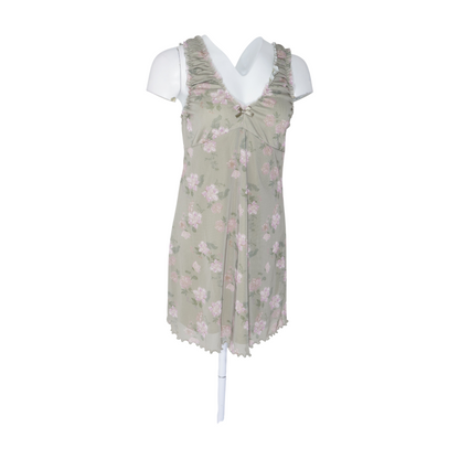 Green Floral Mini Dress