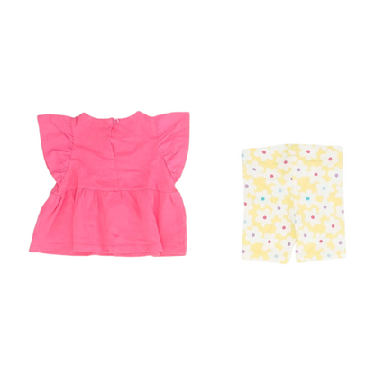 Yellow Floral Short Sleeve Set