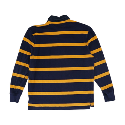 Orange Striped Long Sleeve Polo