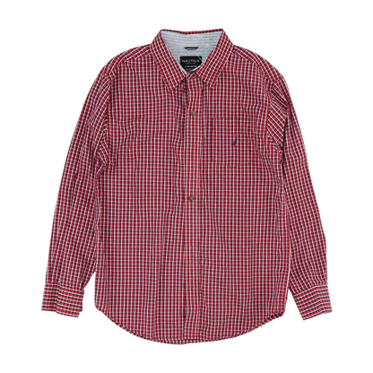 Red Plaid Long Sleeve Button Down