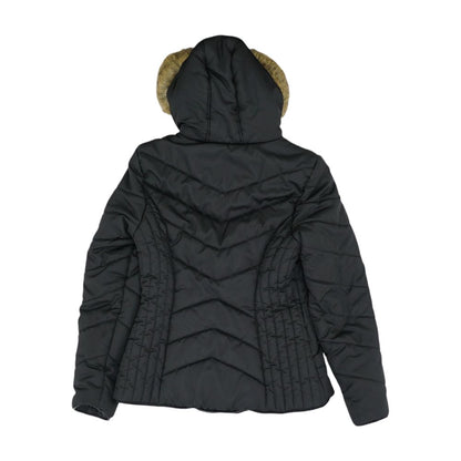 Black Solid Puffer Jacket