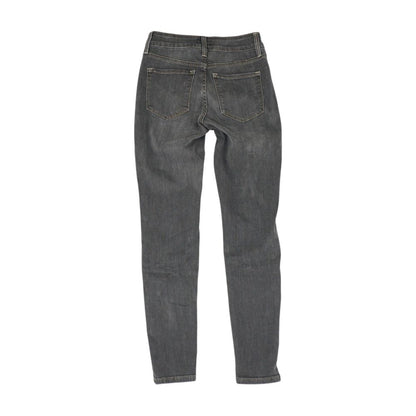 Gray Solid Skinny Leg Jeans
