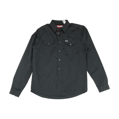 Black Tall Check Long Sleeve Button Down