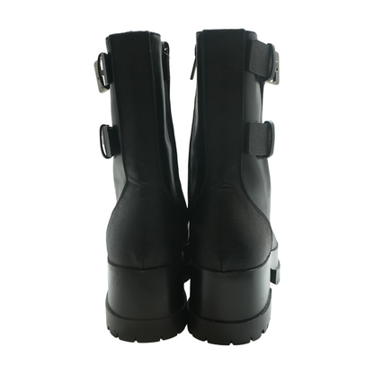 Black Willy Round Toe Platform Combat Boots