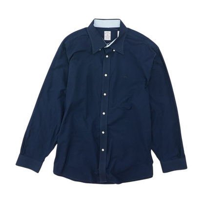 Navy Solid Long Sleeve Button Down