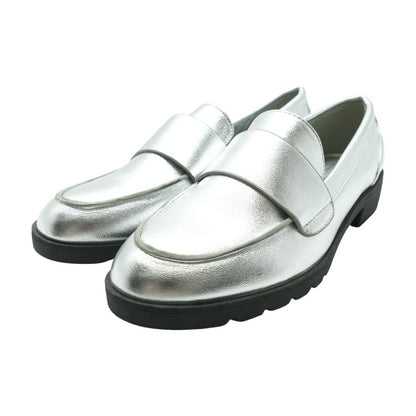 Silver Loafer Flats