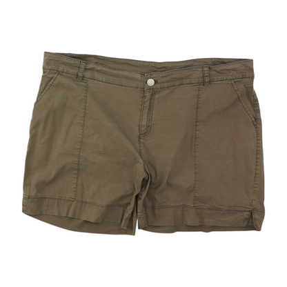 Brown Plus Size Solid Casual Shorts