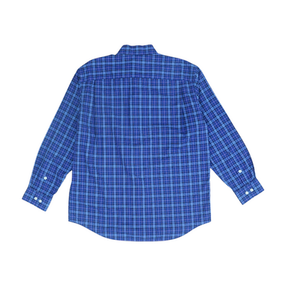 Blue Plaid Long Sleeve Button Down