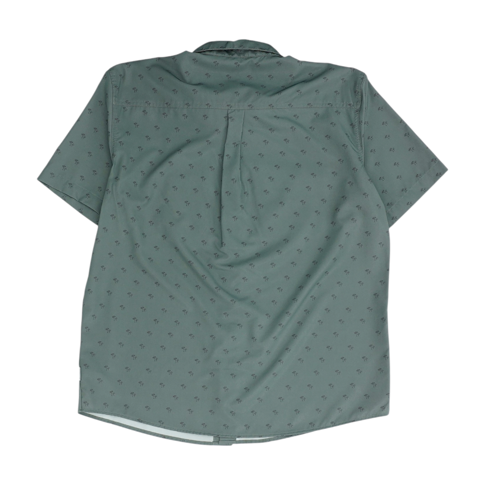 Green Print Short Sleeve Button Down