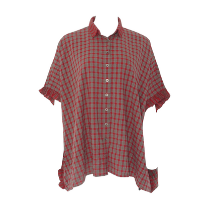 Red Check Button Down