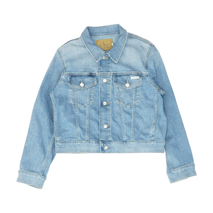 Blue Solid Denim Jacket