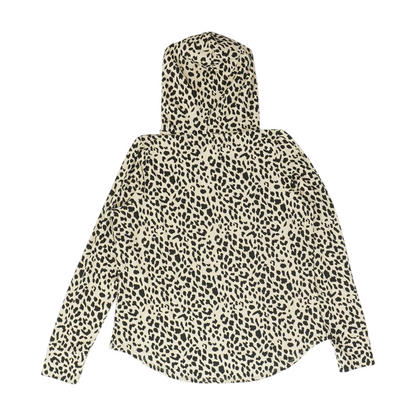 Beige Animal Print Hoodie Pullover
