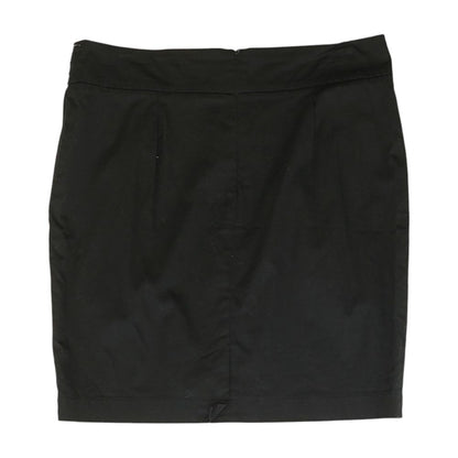 Black Solid Midi Skirt