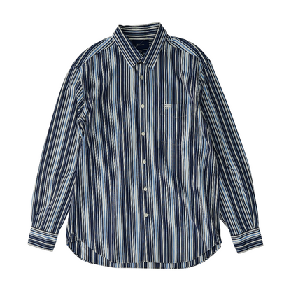 Blue Striped Long Sleeve Button Down