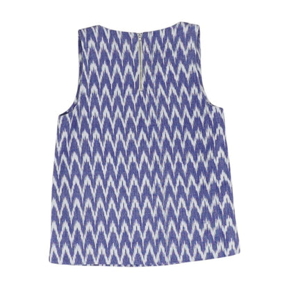 Blue Chevron Sleeveless Blouse