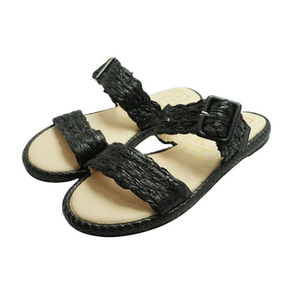 Black Flat Sandals