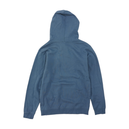 Blue Solid Hoodie Pullover