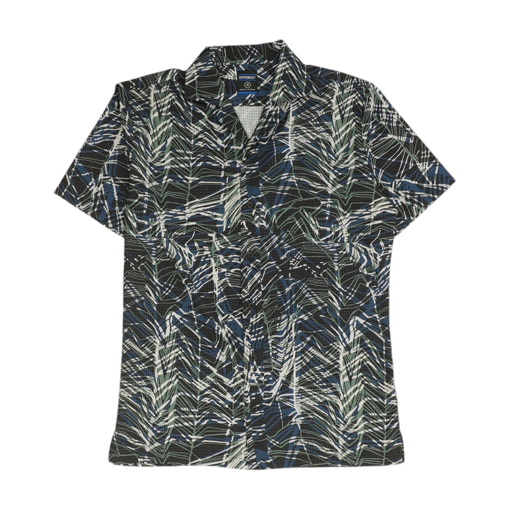 Multi Abstract Short Sleeve Button Down