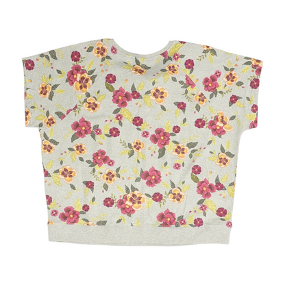 Gray Plus Size Floral Blouse