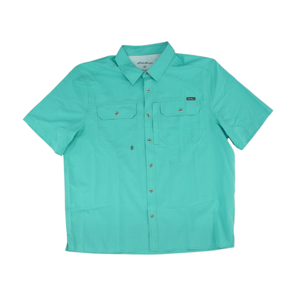 Green Solid Outdoor Button Down