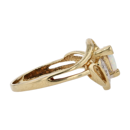 10K Yellow Gold Synthetic Opal Fashion Ring