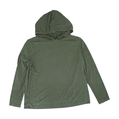 Green Solid Hoodie Pullover