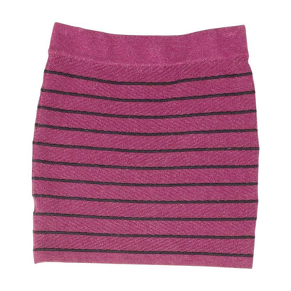 Purple Striped Mini Skirt