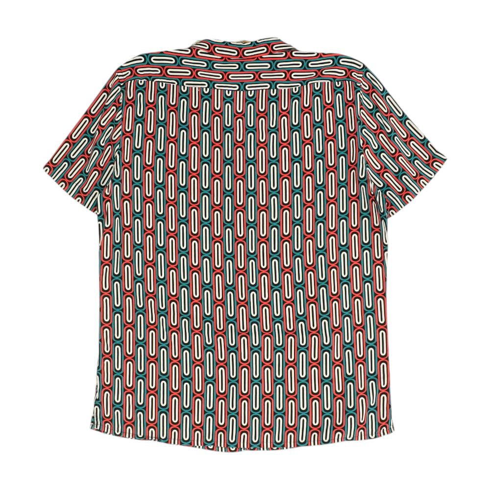 Multi Abstract Short Sleeve Button Down