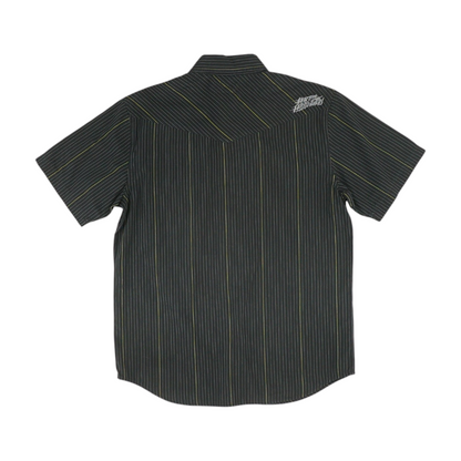 Black Striped Short Sleeve Button Down