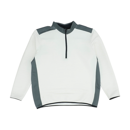 White Color Block 1/4 Zip Pullover