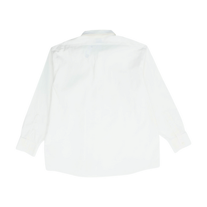 White Solid Long Sleeve Button Down