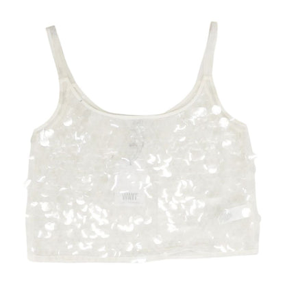 Beige Solid Sleeveless Blouse