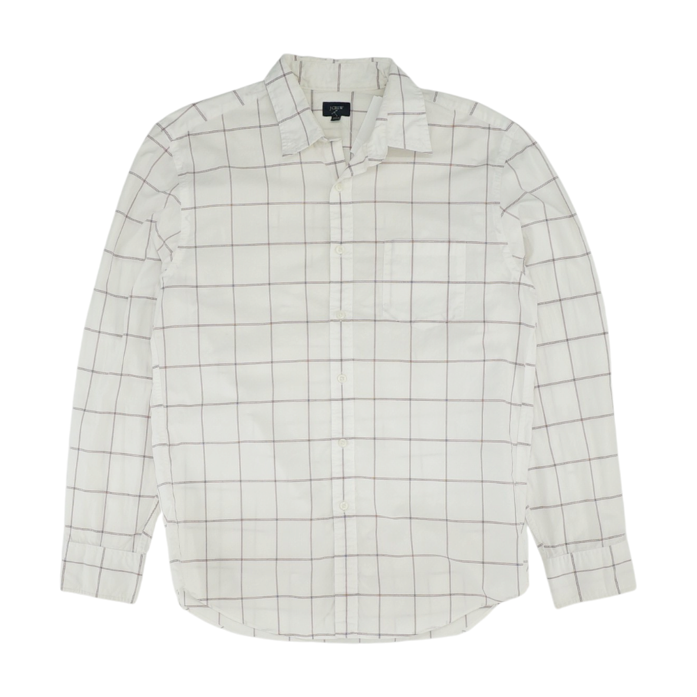 White Check Long Sleeve Button Down