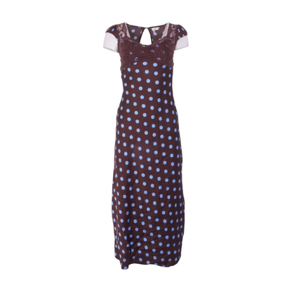 Brown Polka Dot Midi Dress