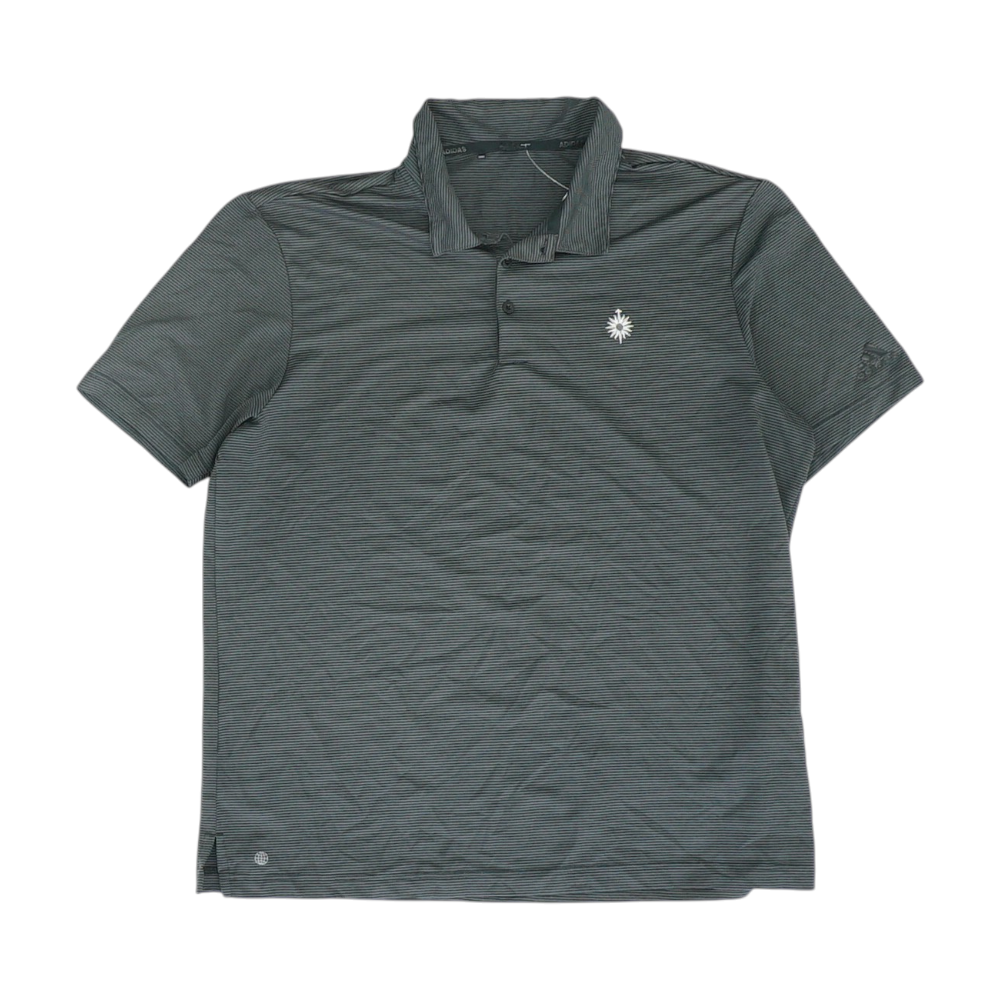 Gray Striped Short Sleeve Polo