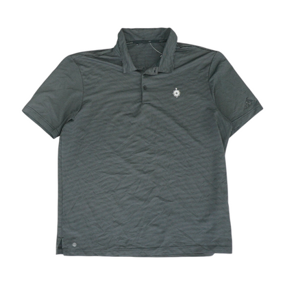 Gray Striped Short Sleeve Polo