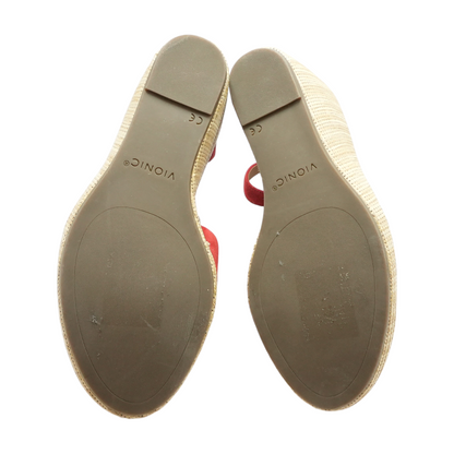 Red Wedged Sandals
